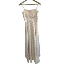 Vintage Union Made Size 6 White Floral Lace Trim Babydoll Cami Dress Cottagecore