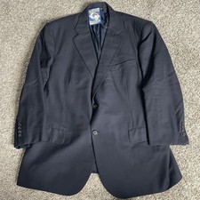 Brooks Brothers Blazer Mens 46R Navy Blue Golden Fleece Hand Tailored Flaws 387