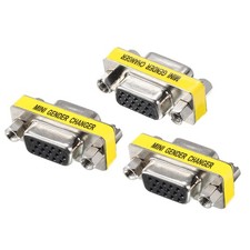VGA Coupler VGA Gender Changer Connector Female to Female VGA Adapter, Pack of 3