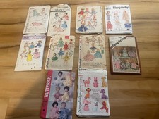 VINTAGE LOT OF 10 Doll Dress Patterns/ Large And Small/ Very Cute Dresses