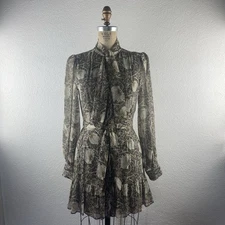 Morris & Co x PAIGE l XXS Vittoria Art Nouveau Floral Silk Georgette Mini Dress