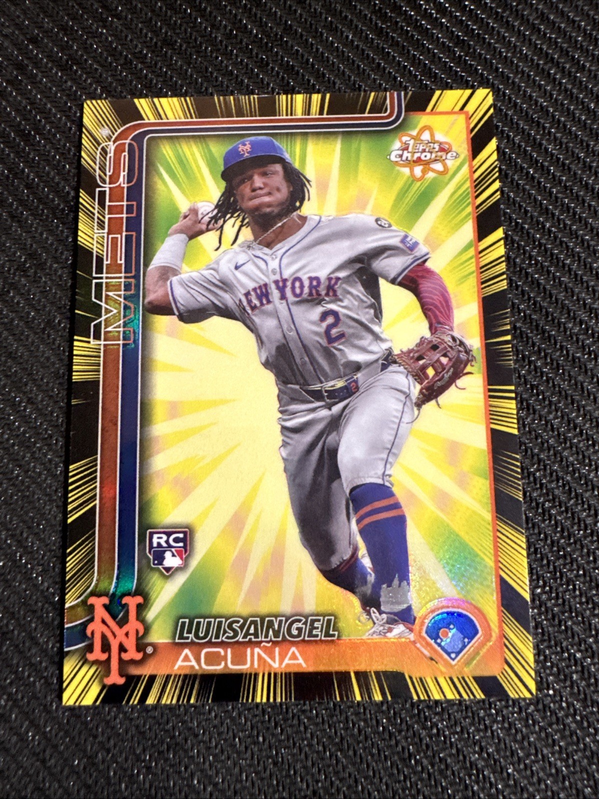2025 Topps Chrome Luisangel Acuna Radiating Rookies RC Rookie #RR-5 Mets