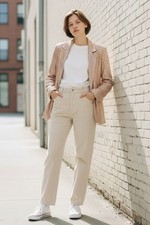 Sequined Blazer Jacket Rose Gold/Champagne Color Side Frt Pockets Button Close