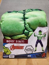 Marvel Comics Hulk Avengers Padded Costume with Plastic Mask Boys Kid Size S 6/7