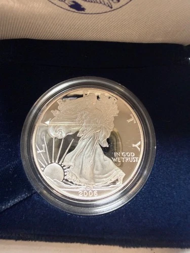2006-W $1 AMERICAN SILVER EAGLE PROOF  1 oz .999 GEM PROOF w/OGP & COA