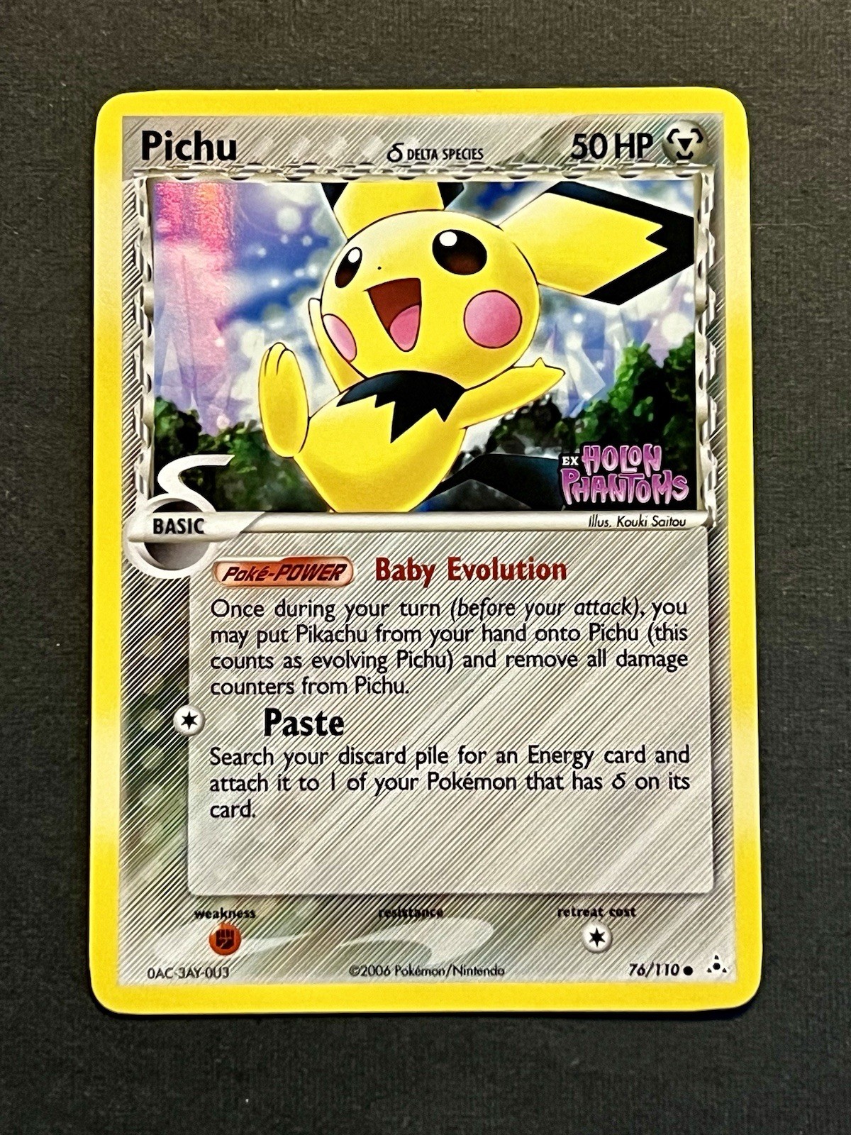 Pichu EX Delta Species 76/110 Holon Phantoms Reverse Holo NM 2006 Vintage TCG