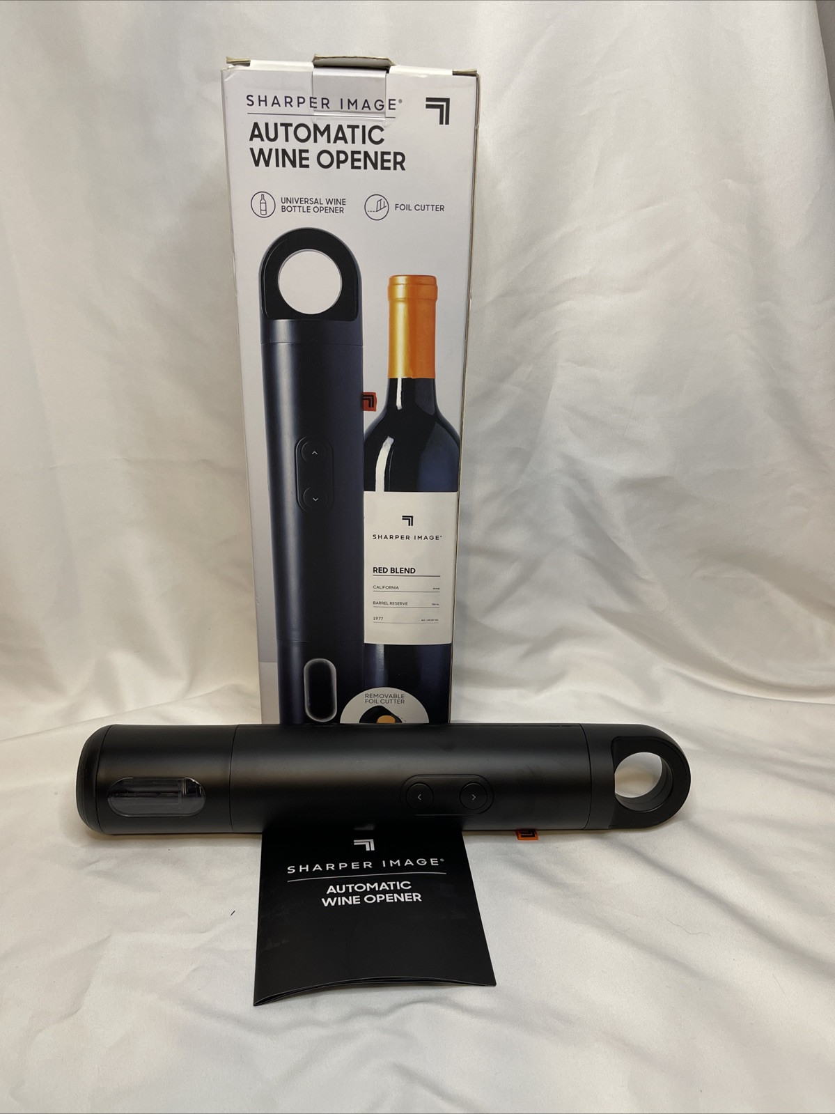 Automatic Battery-Operated Wine Opener with Built-In Foil Cutter – Perfect Housewarming Gift by Sharper Image