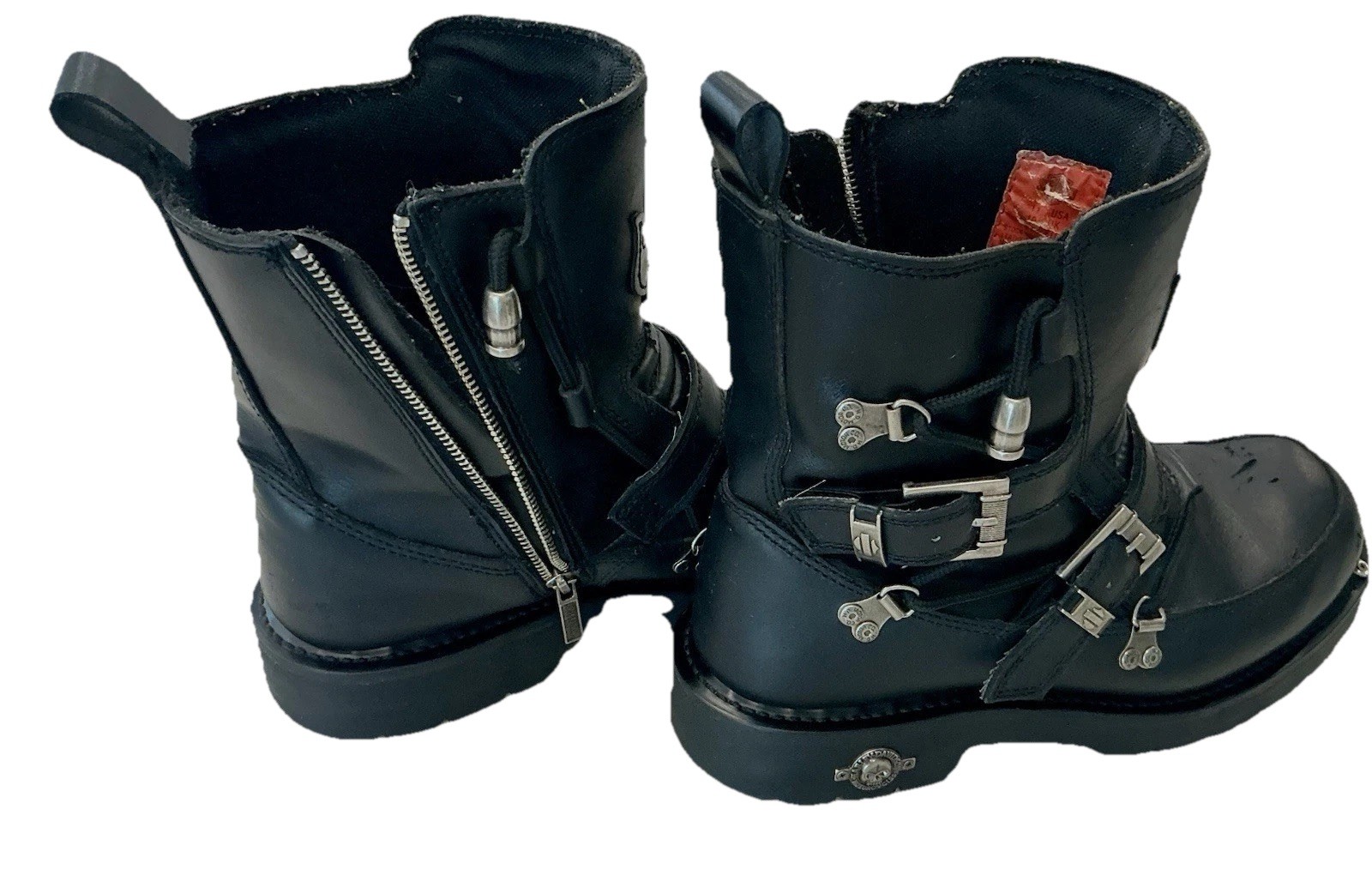 Harley-Davidson® Men's Distortion Skull Metal Zipper & Buckles Sz 11 Biker Boots