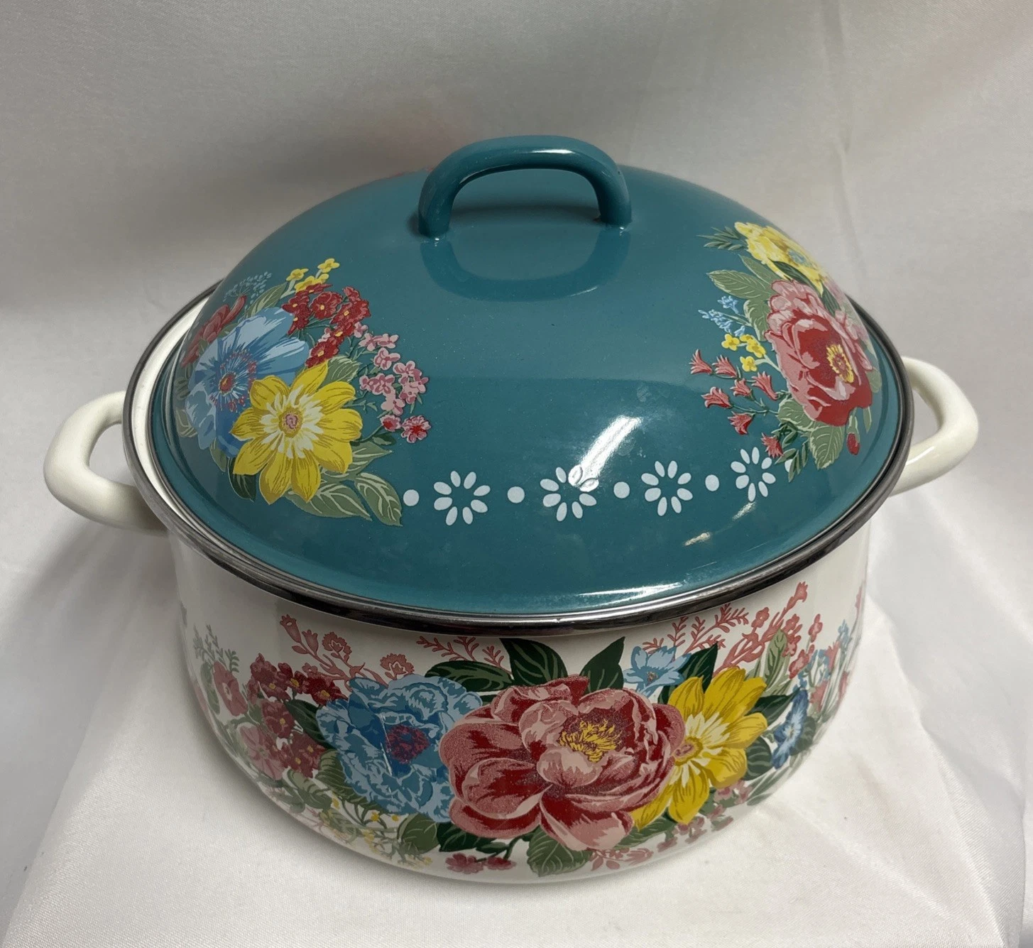 Pioneer Woman Vintage Floral Stock Pot 1 Gallon Dutch Oven Used See Photos
Opens in a new window or