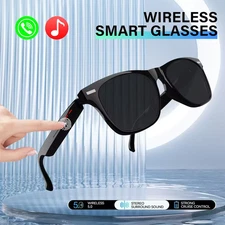 DT Bluetooth Smart Glasses Sunglasses Music Stereo Headset Audio Speaker-NEW