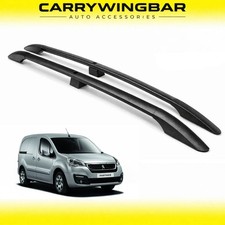 Black Aluminium Roof Rack Side Rails to fit Peugeot Partner 2008-2018