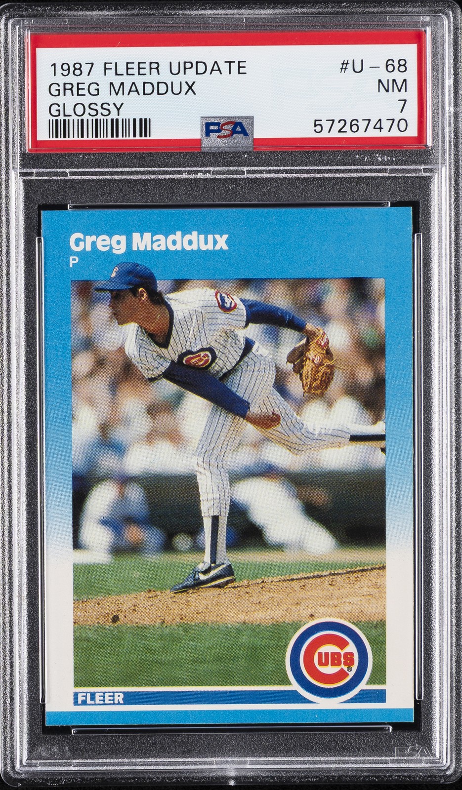 1987 FLEER UPDATE GLOSSY #U-68 GREG MADDUX PSA 7