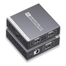 HDMI Splitter 1 in 2 Out 4K 120Hz 8K 60Hz, HDMI 2.1 Splitter Support HDCP 2.3,