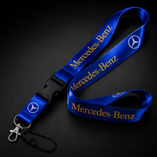 Mercedes-Benz Schl&uuml;sselband Lanyard Blau mit Karabiner Ausweishalter 55 cm