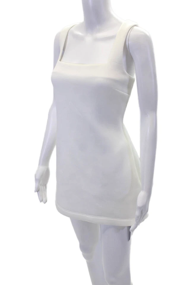 Mini Vestido Cynthia Rowley Para Mujer Sin Mangas Línea A Blanco Brillante Talla 6 Foto 2 de 4