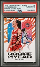 CAITLIN CLARK SIGNED 2024 PANINI INSTANT ROOKIE OF THE YEAR RC CARD PSA AUTO