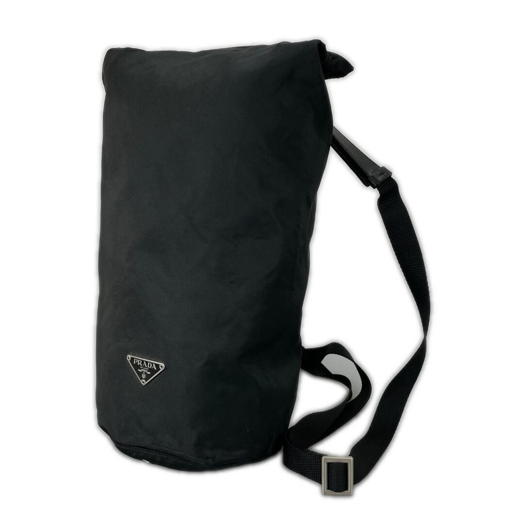 Excellent Condition PRADA V228 Shoulder Bag Nylon Black Ladies Tessuto Triangle