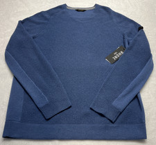NWT Rhone Mens L Walden Waffle Knit Wool Cashmere Blend Sweater Pullover Blue