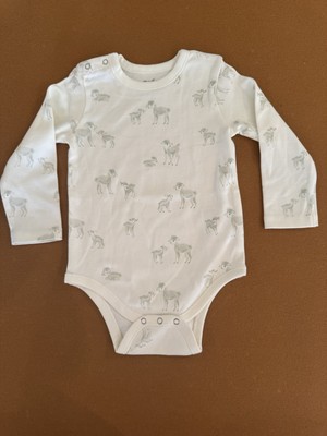 NWOT pehr baby 12-18 Months Organic Cotton Pajamas, Romper With Little Lambs