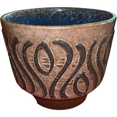Mid Century Modern Pottery Planter STREHLA GDR  East Germany  Raised Pattern