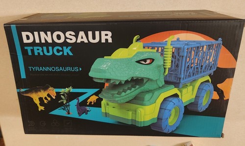Boys / Girls Toy Transport Carrier Dinosaur Tyrannosaurus Rex Truck New In Box - Foto 2 di 4