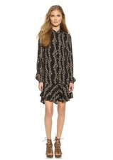 New Free People Women OB412200 Boho black Floral LS ShirtDress Dress XS S M L