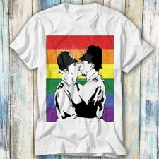 Banksy LGBT Pride Gay Rainbow Police T Shirt Meme Gift Top Tee Unisex 417