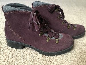 clarks boots womens purple