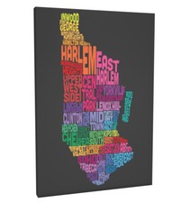 Manhattan, New York, United States Text Map Box Canvas and Poster Print (221)