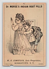 Dr. Morse's indian root pills medicine victorian trading card w h Comstock NY