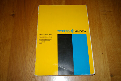 Sperry UNIVAC Serie 1100 Betriebssprache Arbeitsbalttsammlung 180 Seiten 1974