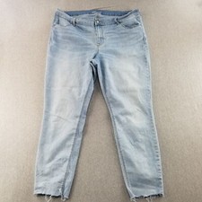 Old Navy Jeans Women's Size 18 Long Blue Medium Wash Mid Rise Super Skinny Ankle