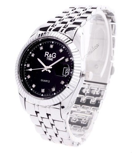 OROLOGIO DONNA QUARZO R\u0026G TIME DATEJUST STRASS ACCIAIO DATARIO QUADRANTE  NERO | eBay