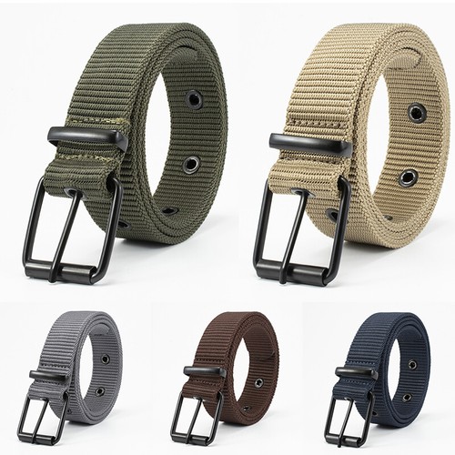 Ceinture En Toile Pour Hommes - Nylon Grey - Boucle Automatique Légère