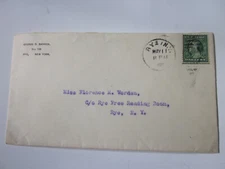 US 1909 COVER GEORGE BARRON TO FLORENCE WORDEN RYE NY CANCEL STAMP 331 UNDERLINE
