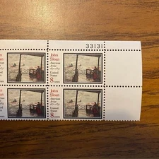 1971 8c John Sloan Mint Stamp Plate Block #1433