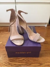 Madden Girl Blush / Nude / Pink Block Heel Sandals with Ankle Strap Size 6.5