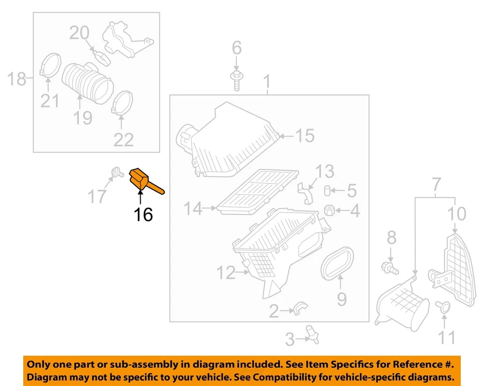 Used Fuel Injection Air Flow Meter fits: 2011 Nissan Cube  Grade A - Image 3 of 4