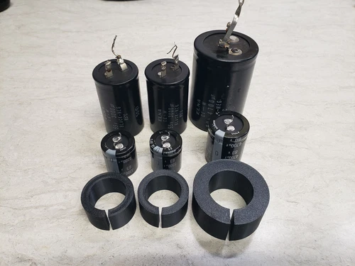 2xPC 50mm to 30mm Vintage Capacitor Recap Rebuilt Retrofit Spacers Rings Fillers