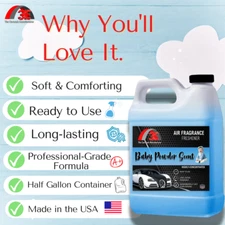 3E Baby Powder Spray Air Freshener 64 Oz, Home Car Spray, Half Gallon