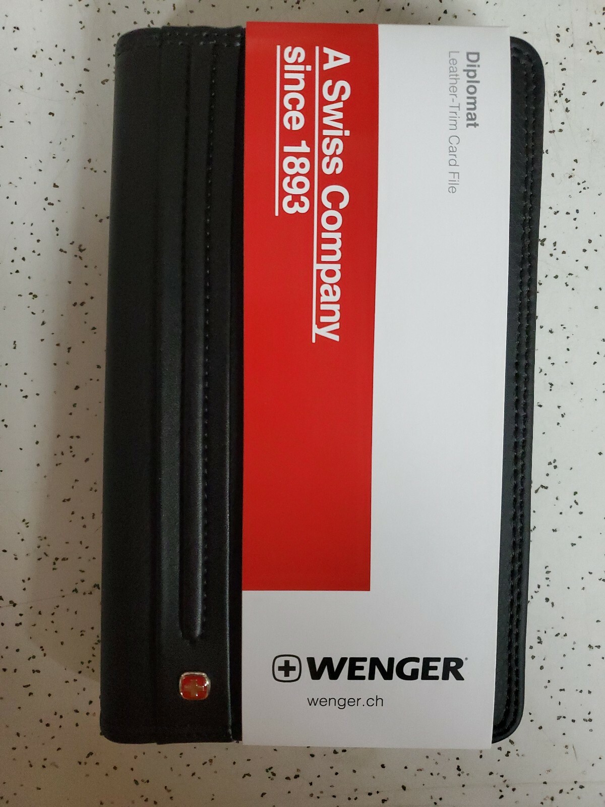 Wenger Diplomat Leather Card File 8x5 Inch Black Brand New