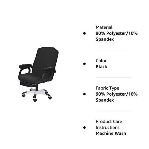 SARAFLORA Office Chair Cover Medium, Black Removable Computer Chair