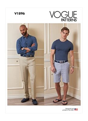 Vogue Men's Shorts and Pants Sewing Pattern Kit, Design Code V1896, 40-42-44-46