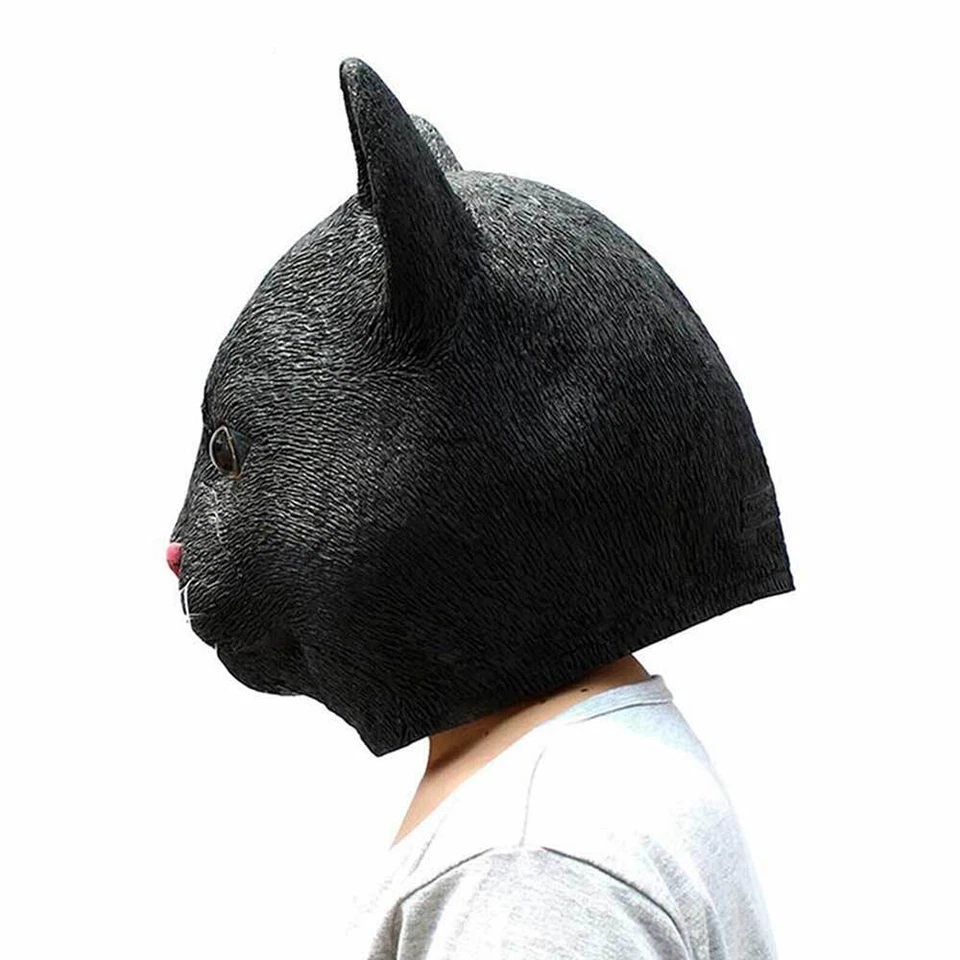 Máscara Cabeza de Gato Negro Animal Halloween Disfraz Cosplay Fiesta Espeluzn... - Imagen 4 de 4