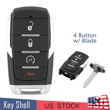 4button Keyless Remote Key Fob Case Shell For Dodge Ram 1500 2022 2021 2020 2019