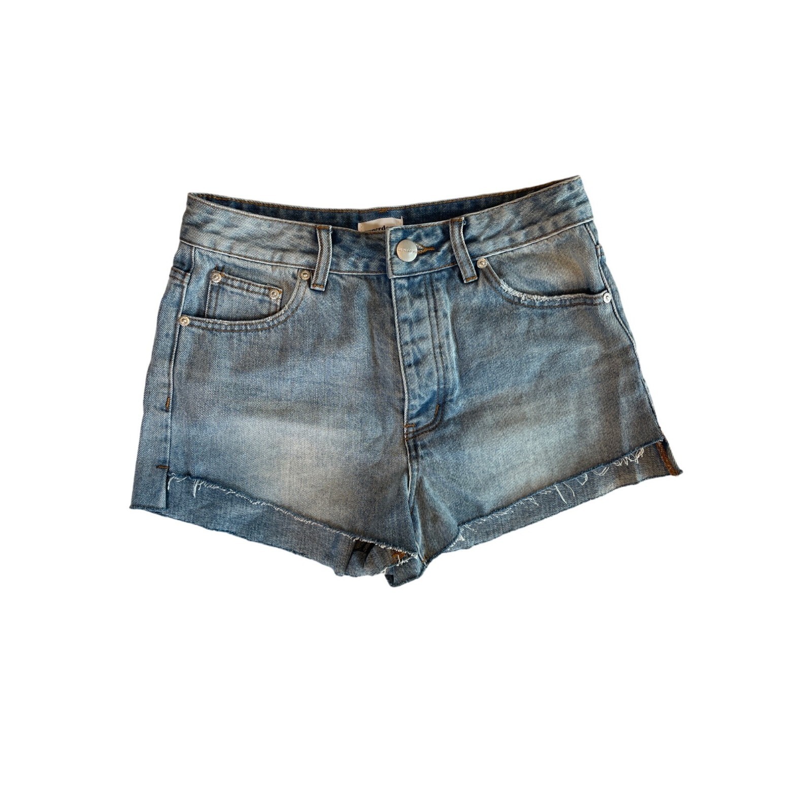 Superdown Button Down Denim Distressed High Rise … - image 1