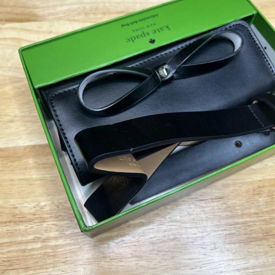 Bolso Cinturón Kate Spade Arco Negro Cuero Genuino Logo Para Mujer S/M Nuevo en Caja Precio de venta sugerido por el fabricante $108 Foto 3 de 4