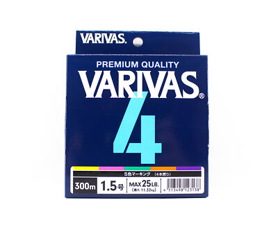 Varivas P.E Line Varivas 4 X4 Multi Color 300m P.E 1.5 Max 25lb (3138)
