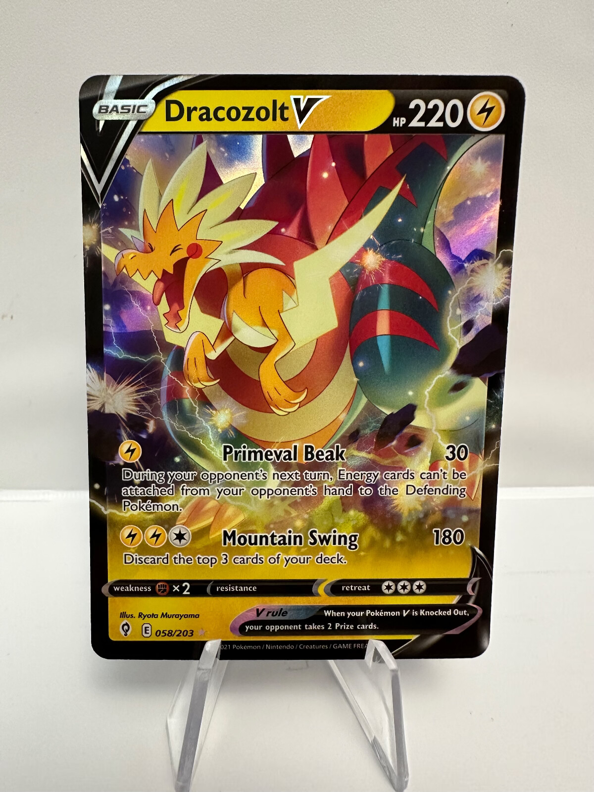 Dracozolt V 058/203 - Evolving Skies - Pokémon TCG - Holo Rare - NM