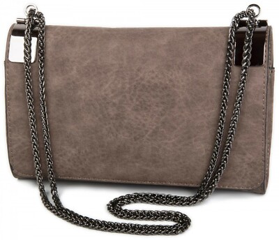 Clutch, Abendtasche mit Metallspangen und Gliederkette, Vintage Design, Damen